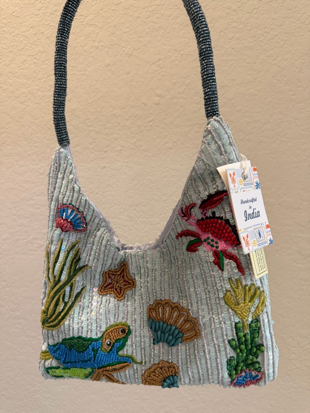 Viral Sea Creature Colorful Beaded Shoulder Bag New Release